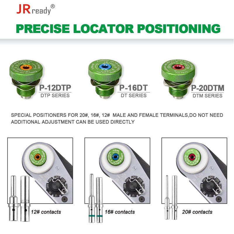 JRready طقم ضغط دويتش ST2163، أداة ضغط جهات الاتصال الصلبة ACT-HDT مع 3 مواضع ومقياس G454 لحجم دويتش 12 16 20 دبابيس ومآخذ تعمل مع موصلات سلسلة دويتش DT DTM DTP - Image 4